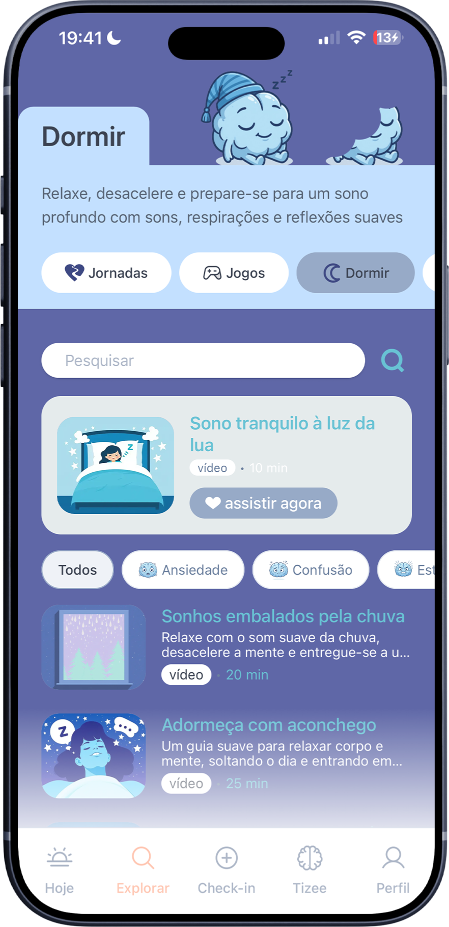 Tela Dormir do Emotize